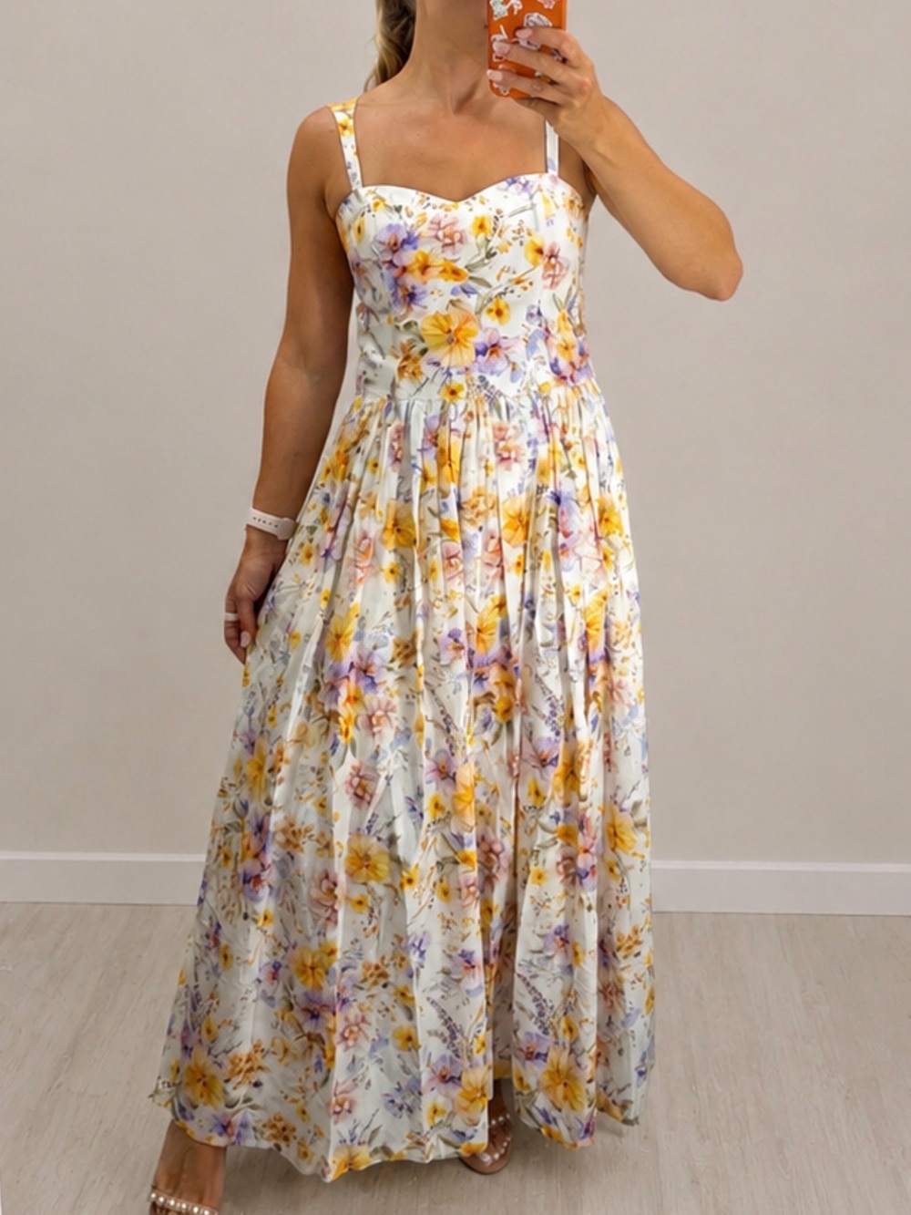 Aqua Blu Lilas Silk Blend Floral Maxi Dress Size Small
NWT